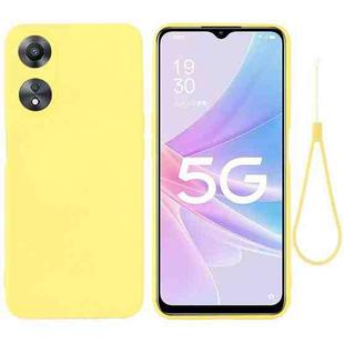 For OPPO A58 5G / A58x / A78 5G Global Pure Color Liquid Silicone Shockproof Phone Case(Yellow)