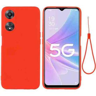 For OPPO A58 / A58x / A78 Global Pure Color Liquid Silicone Shockproof Phone Case(Red)