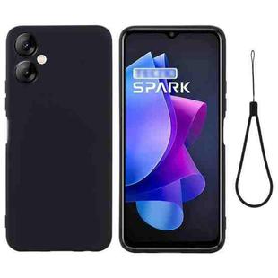 For Tecno Spark 9T / 9 Pro Pure Color Liquid Silicone Shockproof Phone Case(Black)