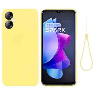 For Tecno Spark 9T / 9 Pro Pure Color Liquid Silicone Shockproof Phone Case(Yellow)