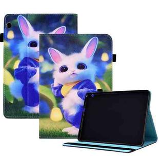 For Huawei MediaPad T3 10 Colored Drawing Stitching Elastic Band Leather Tablet Case(Cute Rabbit)