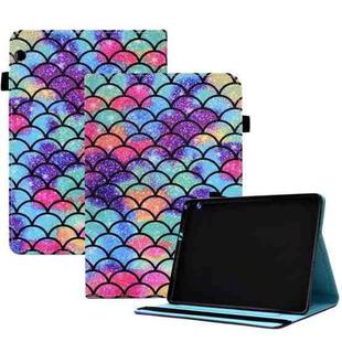 For Huawei MediaPad T3 10 Colored Drawing Stitching Elastic Band Leather Tablet Case(Wavy Pattern)