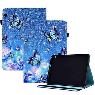 For Huawei MediaPad T5 Colored Drawing Stitching Elastic Band Leather Tablet Case(Butterfly)