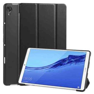For Huawei MediaPad M6 8.4 inch 3-folding Horizontal Flip PU Leather + Shockproof Honeycomb TPU Case with Holder(Black)