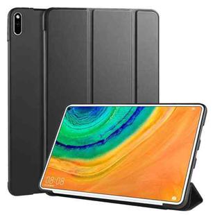 For Huawei MatePad Pro 10.8 inch 3-folding Horizontal Flip PU Leather + Shockproof Honeycomb TPU Case with Holder(Black)