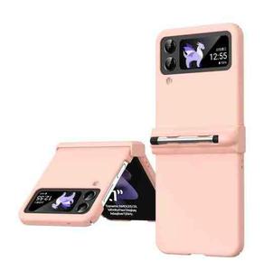 For Samsung Galaxy Z Flip4 5G Macaron Three-piece Set Phone Case with Stylus(Pink)