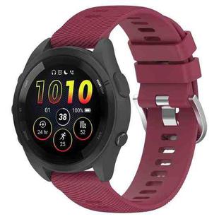 For Garmin Forerunner 265 22mm Solid Color Silicone Watch Band(Wine Red)