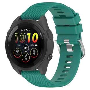 For Garmin Forerunner 265S 18mm Solid Color Silicone Watch Band(Pine Green)