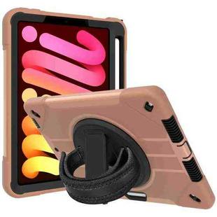 360-degree Rotating Holder Tablet Case with Wristband For iPad 10.2 2020 / 2019(Brown + Black)