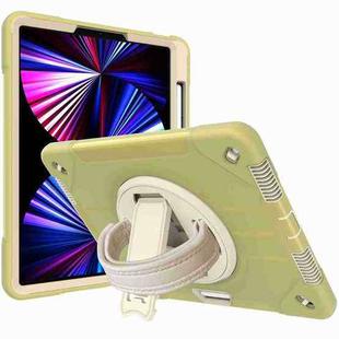 360-degree Rotating Holder Tablet Case with Wristband For iPad mini 6(Grass Green + Beige)