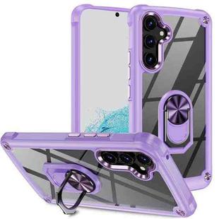 For Samsung Galaxy A54 TPU + PC Lens Protection Phone Case with Ring Holder(Purple)