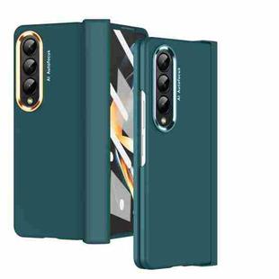 For Samsung Galaxy Z Fold4 5G Skin Feel Two-color Contact Lens Hinge Flip Phone Case(Aoyama Dai)