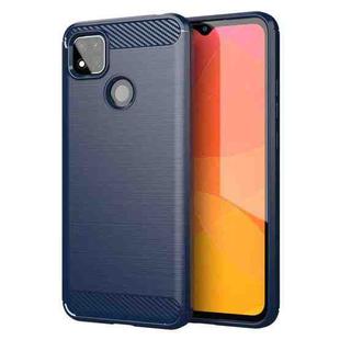 For Xiaomi Redmi 9 India Brushed Texture Carbon Fiber TPU Phone Case(Blue)