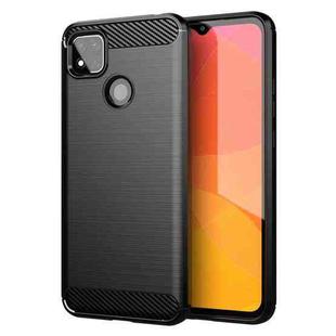 For Xiaomi Redmi 9 India Brushed Texture Carbon Fiber TPU Phone Case(Black)