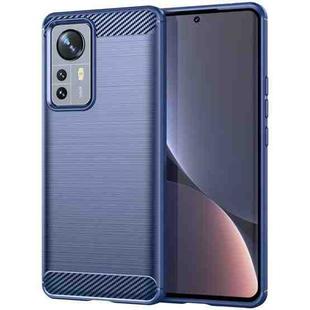 For Xiaomi 12 Pro Dimensity Brushed Texture Carbon Fiber TPU Phone Case(Blue)