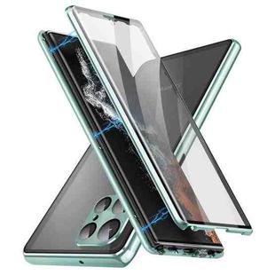 For Samsung Galaxy S23 Ultra 5G HD Full Cover Magnetic Metal Tempered Glass Phone Case(Green)