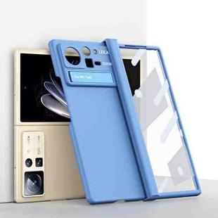 For Xiaomi Mix Fold 2 Macaron Hinge All-inclusive Folding Phone Case with Stand(Blue)