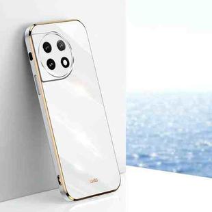 For OnePlus 11 XINLI Straight Edge 6D Electroplate TPU Phone Case(White)