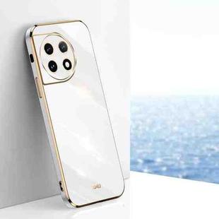 For OnePlus Ace 2 XINLI Straight Edge 6D Electroplate TPU Phone Case(White)