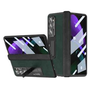 For Samsung Galaxy Z Fold2 5G Napa Texture All-inclusive Phone Case(Green)