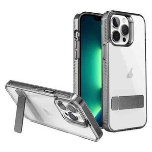 For iPhone 13 Pro Max High Transparent Holder Phone Case(Black)
