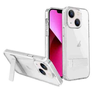 For iPhone 13 High Transparent Holder Phone Case(White)