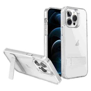 For iPhone 12 Pro Max High Transparent Holder Phone Case(White)