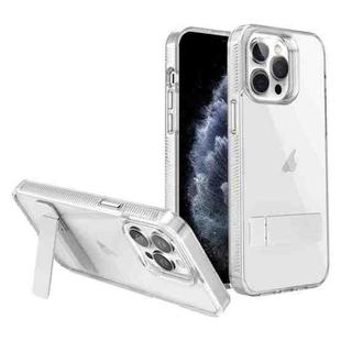 For iPhone 11 Pro Max High Transparent Holder Phone Case(White)