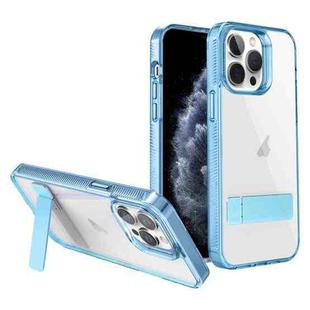 For iPhone 11 Pro Max High Transparent Holder Phone Case(Blue)