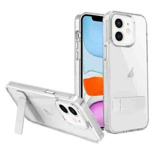 For iPhone 11 High Transparent Holder Phone Case(White)