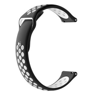 For Garmin Fenix Chronos Two-colors Replacement Wrist Strap Watchband(Black White)