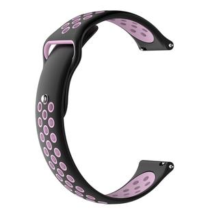 For Garmin Fenix Chronos Two-colors Replacement Wrist Strap Watchband(Black Pink)