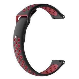 For Garmin Fenix Chronos Two-colors Replacement Wrist Strap Watchband(Black Red)