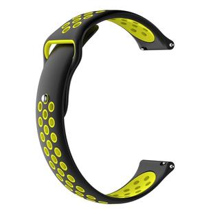 For Garmin Fenix Chronos Two-colors Replacement Wrist Strap Watchband(Black Yellow)