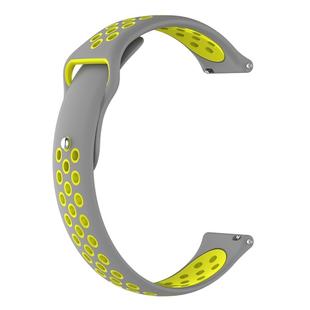 For Garmin Fenix Chronos Two-colors Replacement Wrist Strap Watchband(Gray Yellow)