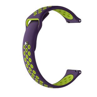 For Garmin Fenix Chronos Two-colors Replacement Wrist Strap Watchband(Purple Lime)