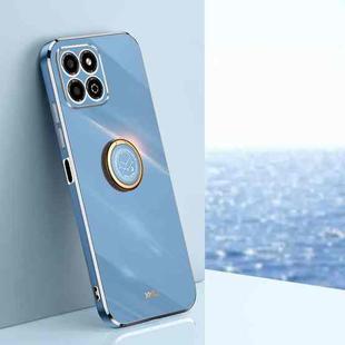 For Honor X8a 2023 XINLI Straight Edge 6D Electroplate TPU Phone Case with Ring Holder(Celestial Blue)