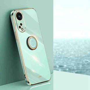 For OPPO Reno8 T 5G XINLI Straight Edge 6D Electroplate TPU Phone Case with Ring Holder(Mint Green)