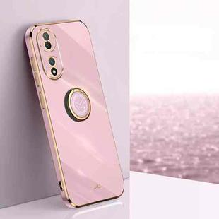 For vivo Y100 XINLI Straight Edge 6D Electroplate TPU Phone Case with Ring Holder(Cherry Purple)