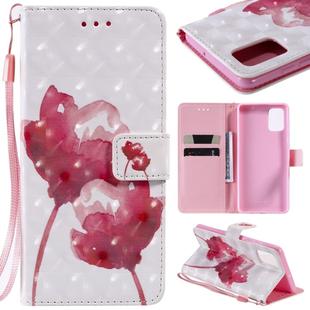 For Galaxy A71 3D Painting Horizontal Flip Leather Case with Holder & Card Slot & Lanyard(Red Rose)