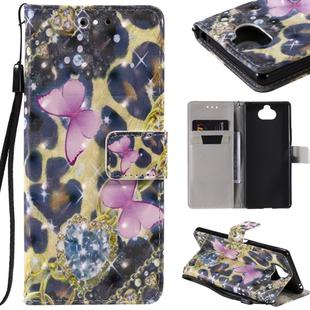 For Sony Xperia 20 3D Painting Horizontal Flip Leather Case with Holder & Card Slot & Lanyard(Pink Butterflies)