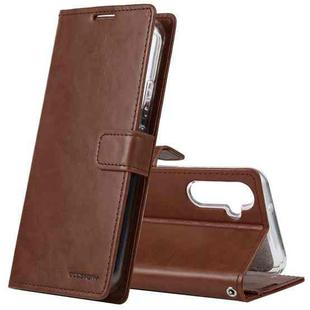 For Samsung Galaxy A34 5G GOOSPERY BLUE MOON Crazy Horse Texture Leather Phone Case(Brown)