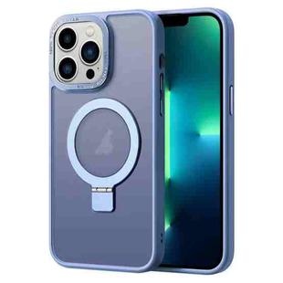 For iPhone 13 Pro Max Skin Feel MagSafe Magnetic Holder Phone Case(Blue)