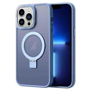For iPhone 13 Pro Skin Feel MagSafe Magnetic Holder Phone Case(Blue)