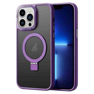 For iPhone 13 Pro Skin Feel MagSafe Magnetic Holder Phone Case(Purple)