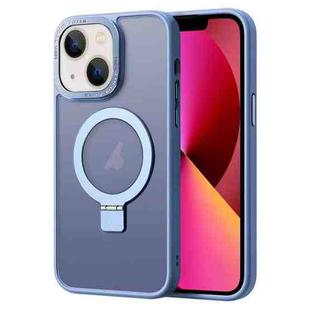 For iPhone 13 Skin Feel MagSafe Magnetic Holder Phone Case(Blue)