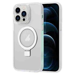 For iPhone 12 Pro Max Skin Feel MagSafe Magnetic Holder Phone Case(Matte White)