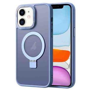 For iPhone 11 Skin Feel MagSafe Magnetic Holder Phone Case(Blue)