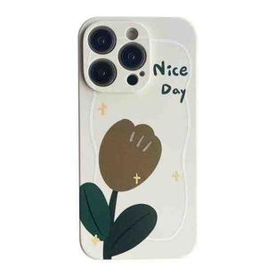 For iPhone 13 Pro Liquid Silicone Straight Edge Phone Case(Tulip)