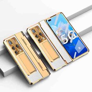 For Huawei Mate X2 Integrated Full Coverage Phone Case with Hinge(Gold+White)